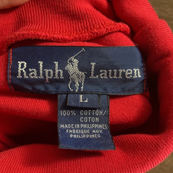 Vintage 90’s Womens Large Red Polo Ralph Lauren Turtle Neck EUC - Picture 3 of 8